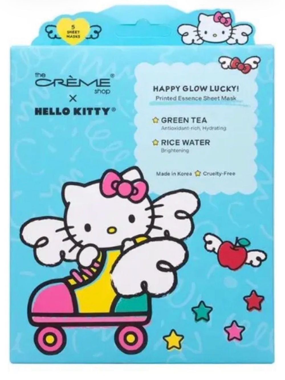 The Crème Shop x Hello Kitty Sanrio Happy Glow Lucky Korean Face Masks (5-Pack)